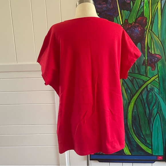 JUST IN Red Hot Short Sleeve Soft Tee Kim Rogers 100% Cotton Women’s Top Casual - Picture 2 of 8